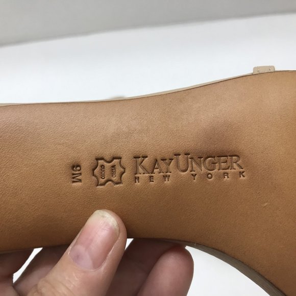 KAY UNGER - CAGE BACK MID HEEL ANKLE STRAP SANDAL - Picture 5 of 7